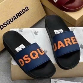 Dép lê nam nữ quai ngang DSQUARED2 chữ cam in nổi, dep DSQ ICON, dép nam boy phố đế cứng đẹp