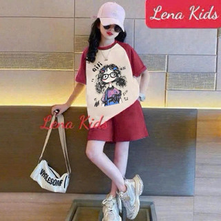Bộ thun phối cho bé gái in hình siêu cute, thun cotton 4c mềm mịn size 15 đến 60kg
