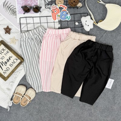 Quần Dài Đi Học Cho Bé Gái, Dáng Baggy, Vải Đũi Mát - SIMEEFA-Pibo Store- BGD-T2