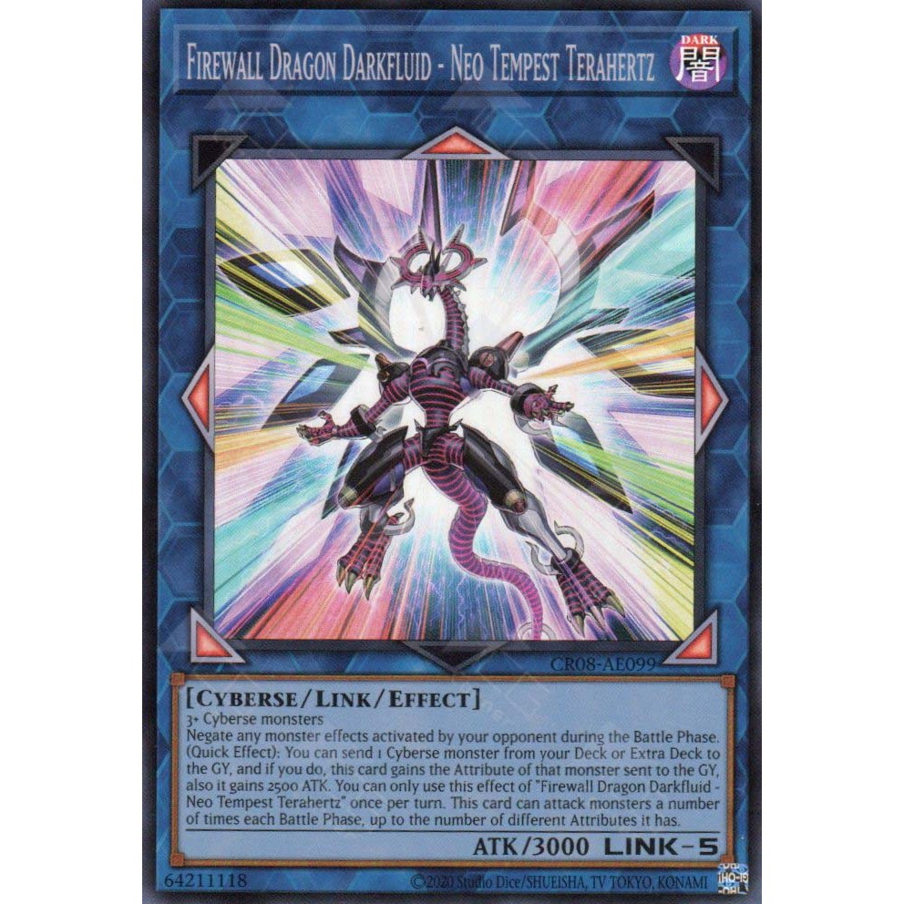 [ Bài Yugioh Chính Hãng ] CR08-AE099 Firewall Dragon Darkfluid - Neo Tempest Terahertz (SR)