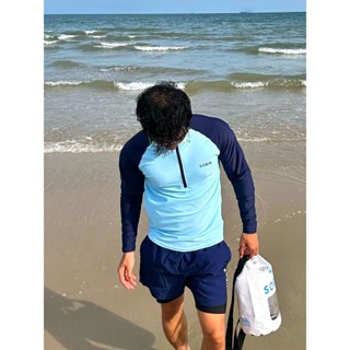 Áo bơi nam tay dài SOBIE khoá kéo kín đáo và chống nắng Marine Vibe