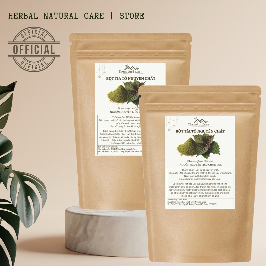 Bột tía tô nguyên chất Thenaturfarm [ 100GR ] hỗ trợ giảm mụn, dưỡng ẩm, mờ thâm, sáng da.