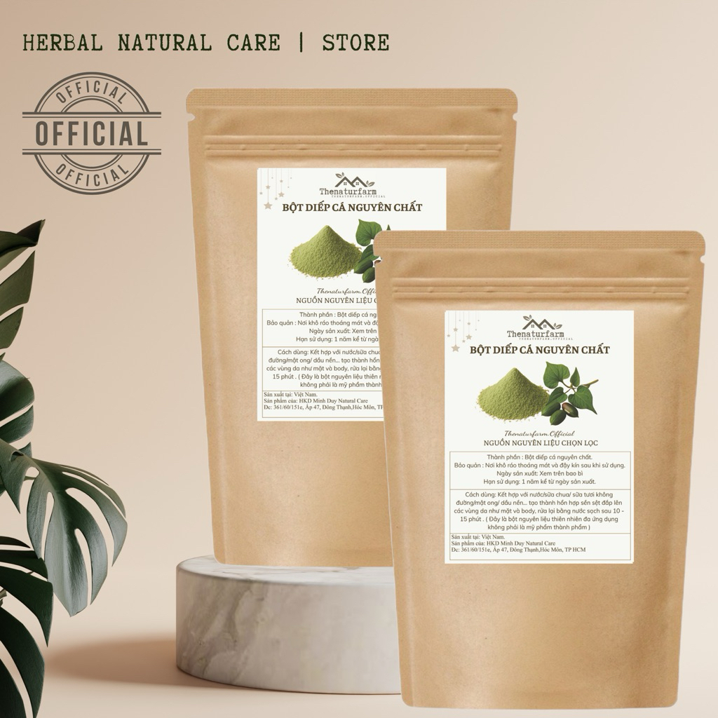 Bột Diếp Cá nguyên chất sấy lạnh Thenaturfarm [ 100GR ] hỗ trợ giảm mụn, dưỡng ẩm, mờ thâm, sáng da.