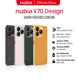  Điện thoại Nubia V70 Design 16 8+8 GB 128GB I Hỗ trợ NFC I Pin 5000mAh I Camera 50mp I 6.7" 120Hz 