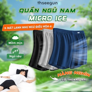 Combo 3 Quần Ngủ Cho Nam, Quần Đùi Nam Mặc Nhà Thseegun, Chất Liệu Thun Lạnh Micro ICE Lưới Thoáng, Mềm Mịn, Co Giãn 812