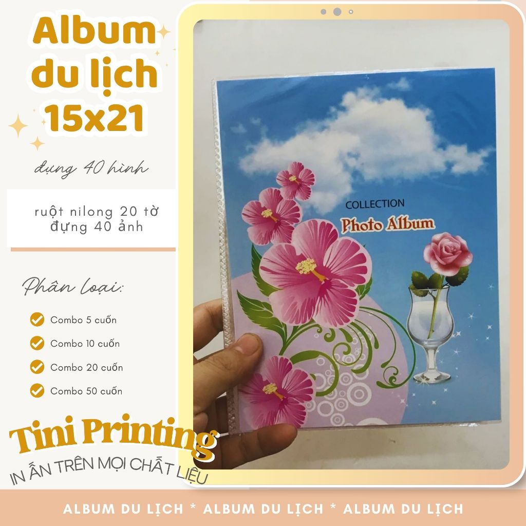 Album du lịch 15x21 - A5 đựng 40 hình 15x21