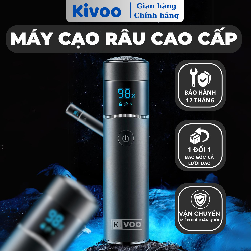 Máy Cạo Râu Cao Cấp Kivoo, Sắc Bén, Không Dứt Râu, Chống Nước, Làm Sạc Dự Phòng, Sử Dụng 60 Ngày