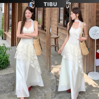 Set Áo Ren Hai Dây Xéo Tà Phối Chân Váy TIBU Set Đồ Nữ Dự Tiệc Tiểu Thư Sang Chảnh Đi Chơi Dạo Phố Sang Chảnh B500