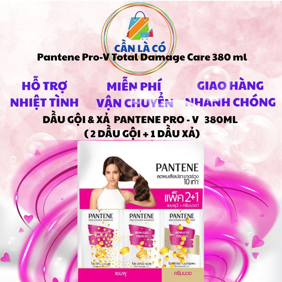 DẦU GỘI & XẢ  PANTENE HAIR FALL CONTROL 380ML  ( 2 DẦU GỘI + 1 DẦU XẢ)