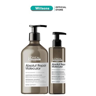  Dầu gội xả phục hồi Peptides cho tóc hư tổn L'Oréal - Loreal Absolut Repair Molecular 500ML + 250ML 