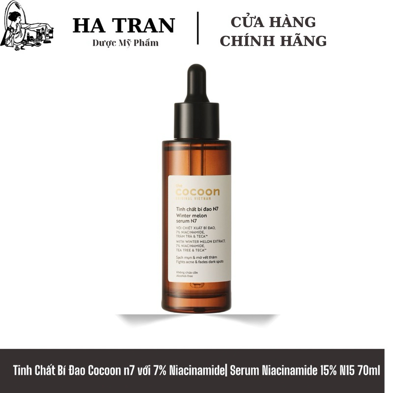 Tinh Chất Bí Đao Cocoon n7 với 7% Niacinamide| Serum Niacinamide 15% N15 70ml