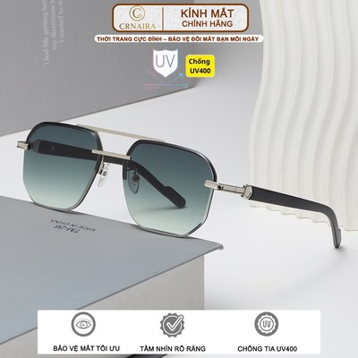 Kính Mát Crnaira M69 Nam Nữ, Gọng Kim Loại Cao Cấp, Tròng UV400 Chống Chói