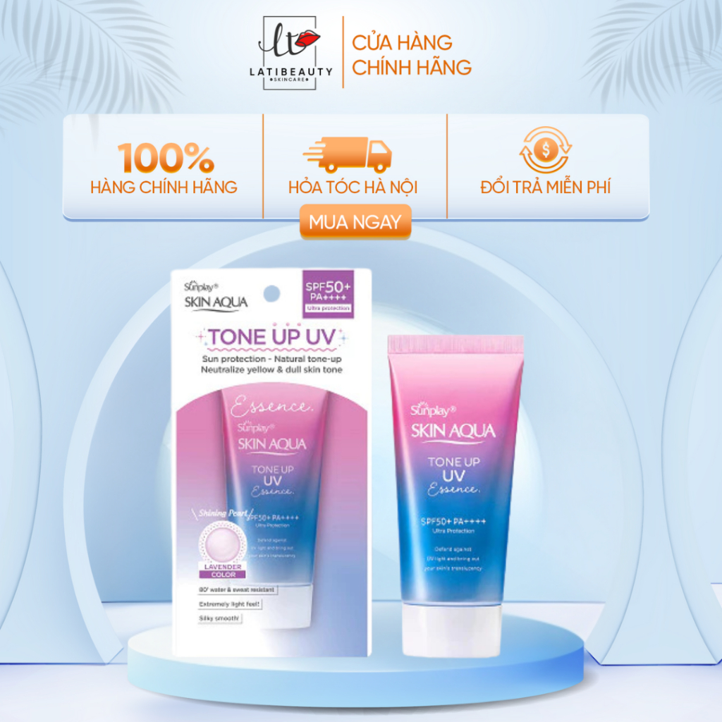 Kem chống nắng Skin aqua KCN nâng tông cho da Sunplay Skin Aqua Tone Up UV SPF 50+ PA++++ 50g