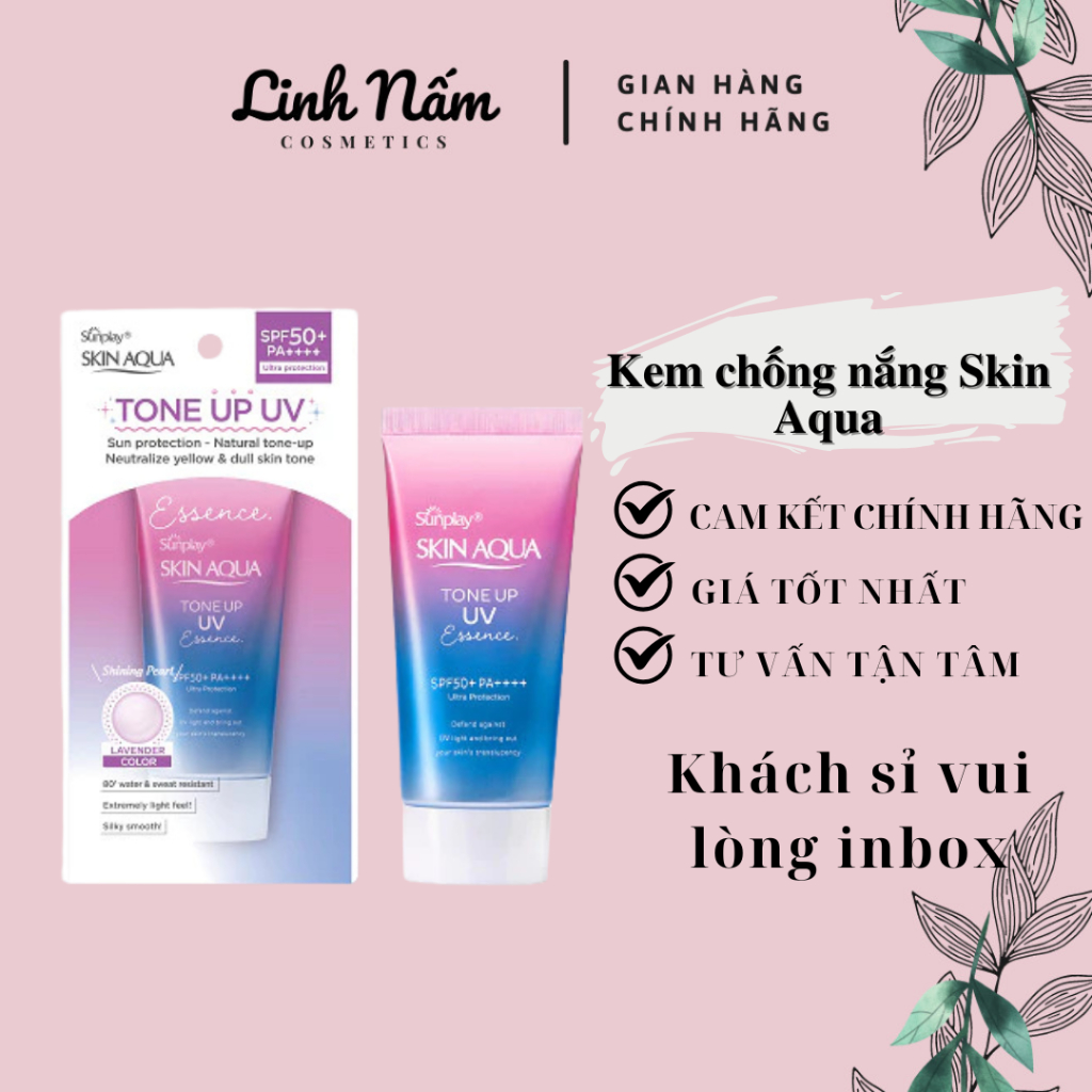 Kem chống nắng Skin aqua KCN nâng tông cho da Sunplay Skin Aqua Tone Up UV SPF 50+ PA++++ 50g
