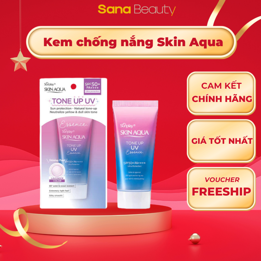 Kem chống nắng Skin aqua KCN nâng tông cho da Sunplay Skin Aqua Tone Up UV SPF 50+ PA++++ 50g