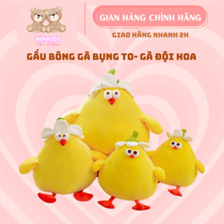 Gấu bông gà bụng to Hinkids thú nhồi bông gà bụng bự trái cây đội hoa siêu mềm