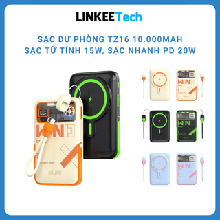 Sạc dự phòng không dây từ tính Magnetic wireless 10000mAh, quạt tản nhiệt turbo,20W dự phòng 2 trong 1 có dây