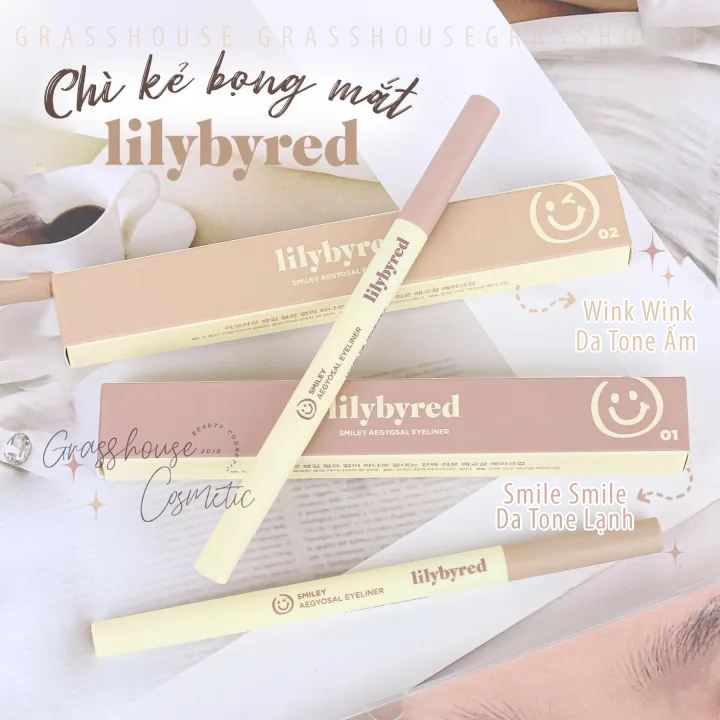 Chì Kẻ Bọng Mắt Lilybyred Smiley Aegyosal Eyeliner dễ kẻ màu tự nhiên 0.32g