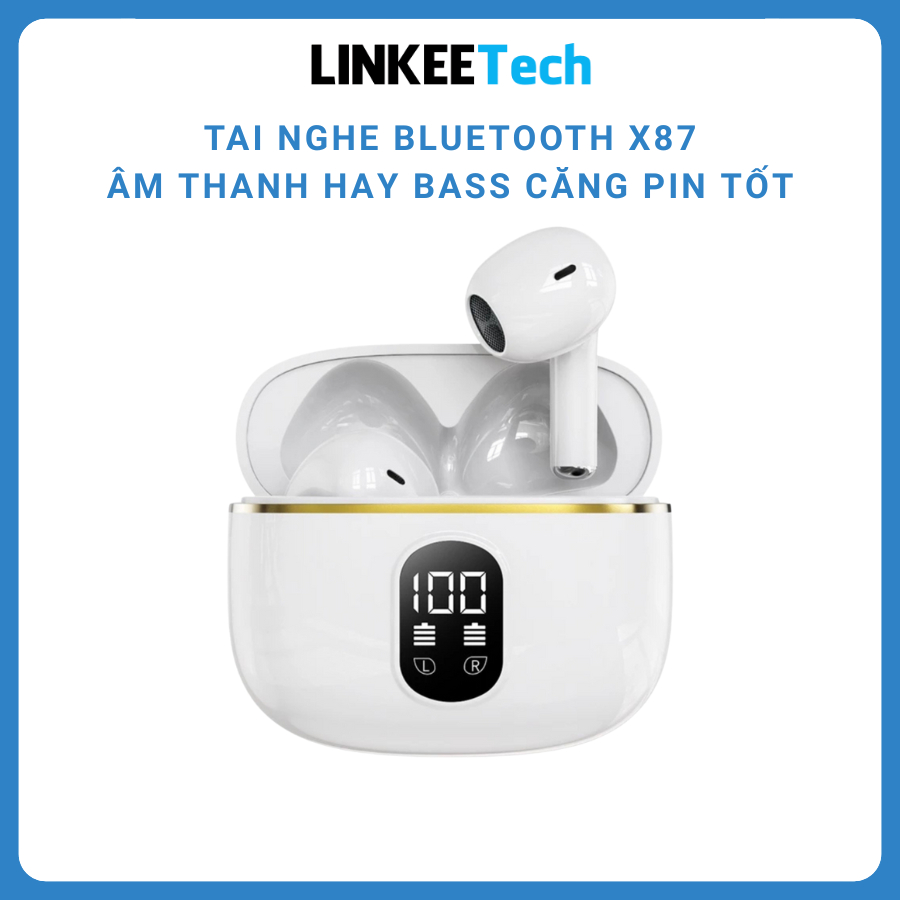 Tai Nghe Bluetooth X87 Không Dây Phong Cách Độc Đáo Âm Thanh Hay Cảm Ứng Thông Minh- LinkeeTech