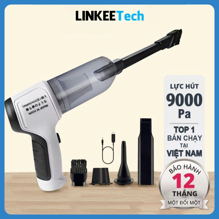 Máy hút bụi cầm tay mini Tamashio - Máy hút bụi mini không dây đa năng, Hút bụi ô tô lông thú cưng, Máy thổi bụi mi