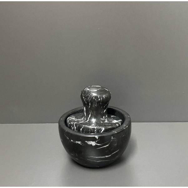 Cối Giã Tiêu & Chày Đá Tự Nhiên (Cối H10xD12cm | Chày H14xD6-9cm) – Tinh Xảo, Chuẩn Nhà Bếp Cao Cấp