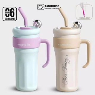 Ly giữ nhiệt cao cấp Believe cốc nước giữ nhiệt thể thao Fan House bình có ống hút vỏ chống xước