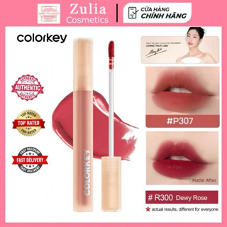 Son COLORKEY Watery Matte Lip Tint, Chút hơi nước ẩm, Không lem không dính 1.8g