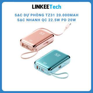 Sạc dự phòng 10000mAh 20000mAh có tích hợp 2 cáp sạc nhanh màn hình led hiện thị dung lượng sạc được cho nhiều thiết bị
