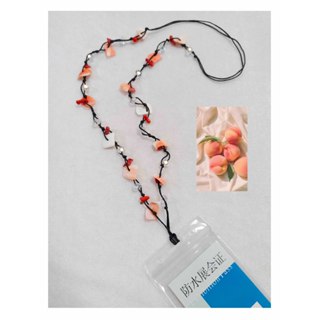 Dây đeo thẻ nhân viên vintage hạt cườm charm đá mix pha lê sợi treo bảng tên cho học sinh cô giáo văn phòng công sở