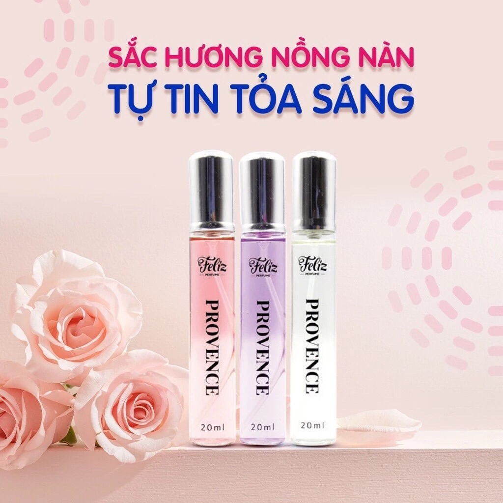 Nước hoa Feliz Perfume Provence 20ml (3 màu Tím - Trắng - Hồng)