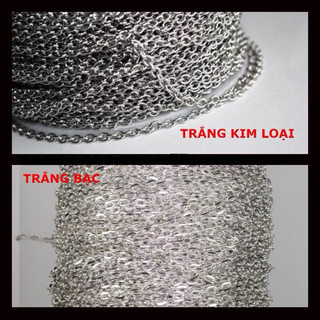 [MUA NHIỀU GIẢM GIÁ] Xích oval trắng - BẢN DẸP  [nguyên liệu thủ công, phụ liệu handmade]