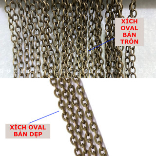 [MUA NHIỀU GIẢM GIÁ] Xích oval trắng - BẢN DẸP  [nguyên liệu thủ công, phụ liệu handmade]