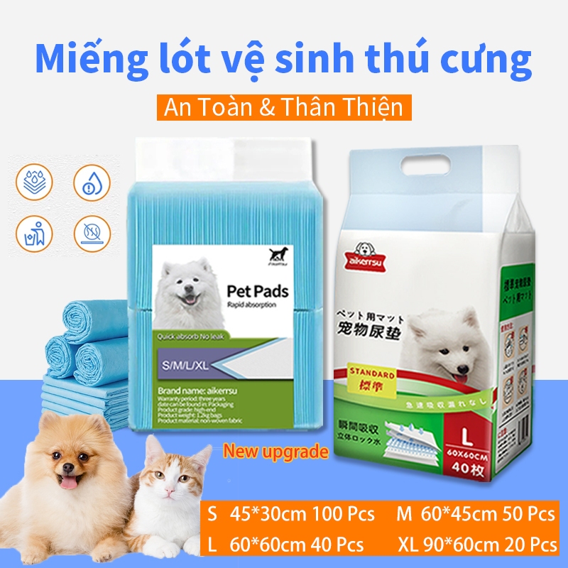  【TẤM LÓT THÚ CƯNG TẬP VỆ SINH 4 SIZE  S-M-L-XL  - CHỐNG TRÀN THẤM 3 GIÂY | LÓT CHUỒNG NHÀ VỆ SINH CHO CHÓ MÈO 