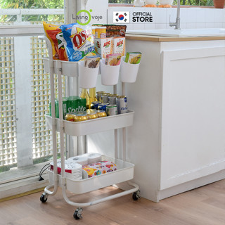 Xe đẩy hàng, xe đẩy có tay nắm dùng cho spa, bỉm sữa, khung kim loại, xe 3 tầng có bánh xe