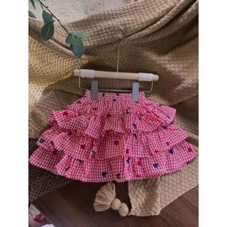 Chân Váy Lẻ 3 Tầng Caro 2 Màu Tim Màu BÉ CƯNG Dành Cho Bé Gái - 83X