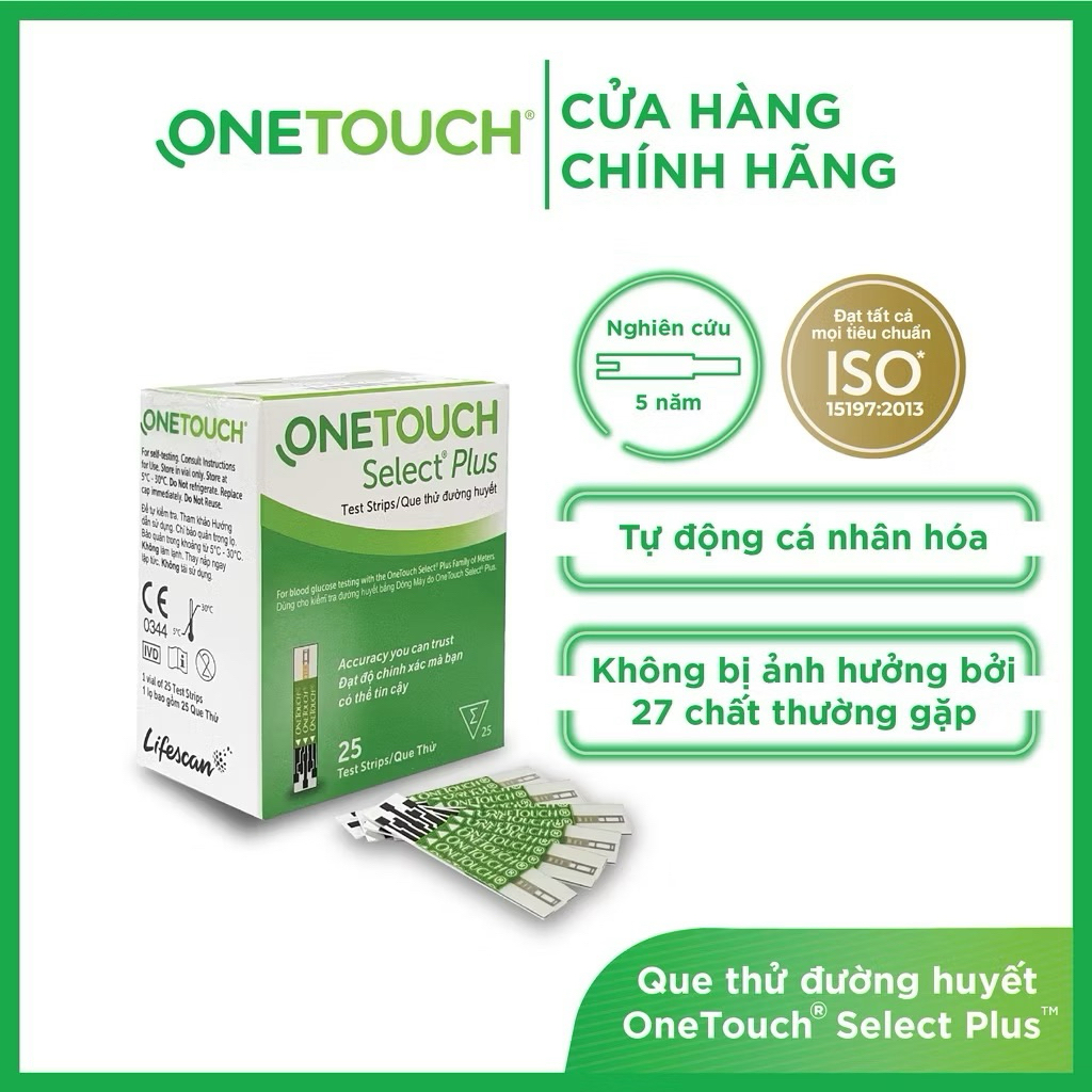Que thử đường huyết OneTouch Select Plus 25 que