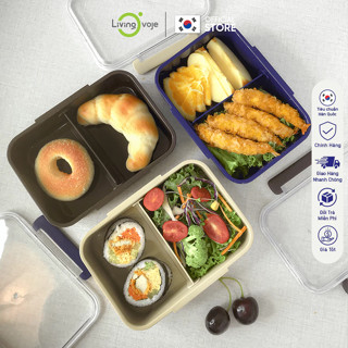 [Hộp cơm 1000ml] Hộp cơm chia ngăn,đựng cơm trưa nhựa, hộp cơm bento sử dụng lò vi sóng, LivingOvoje