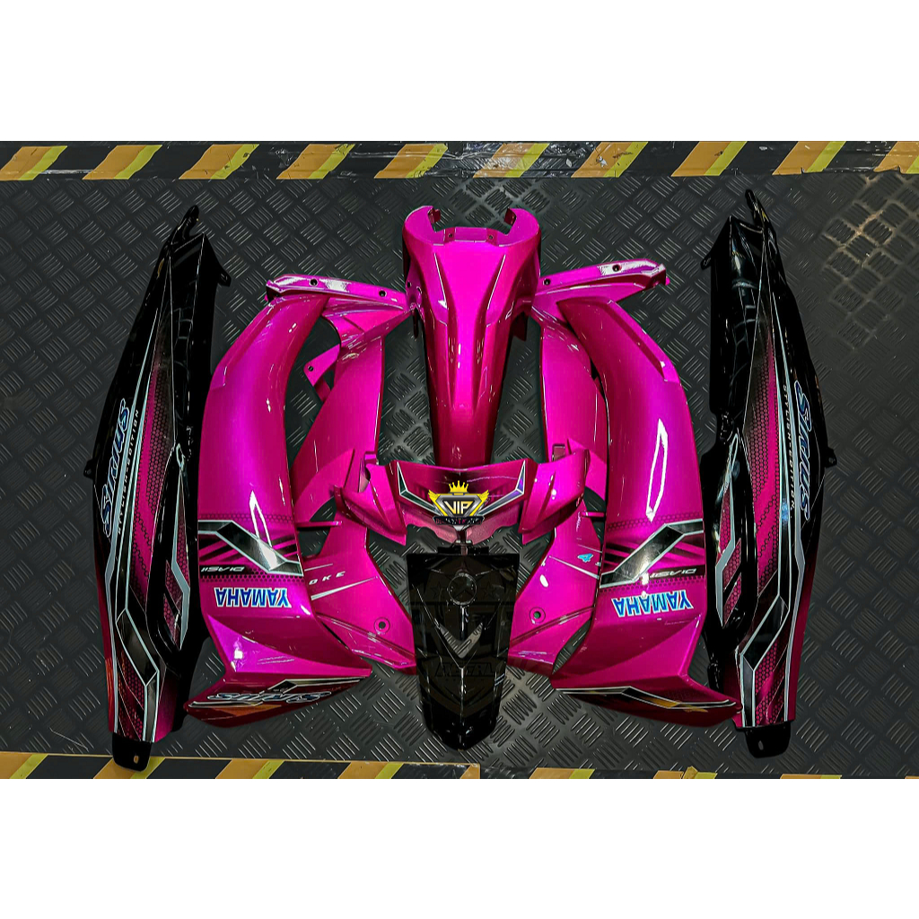  Dàn áo xe Sirius 110 50cc Hồng Candy Phối Đen Nhựa ABS cao cấp Tặng Tem PVC 3 lớp 