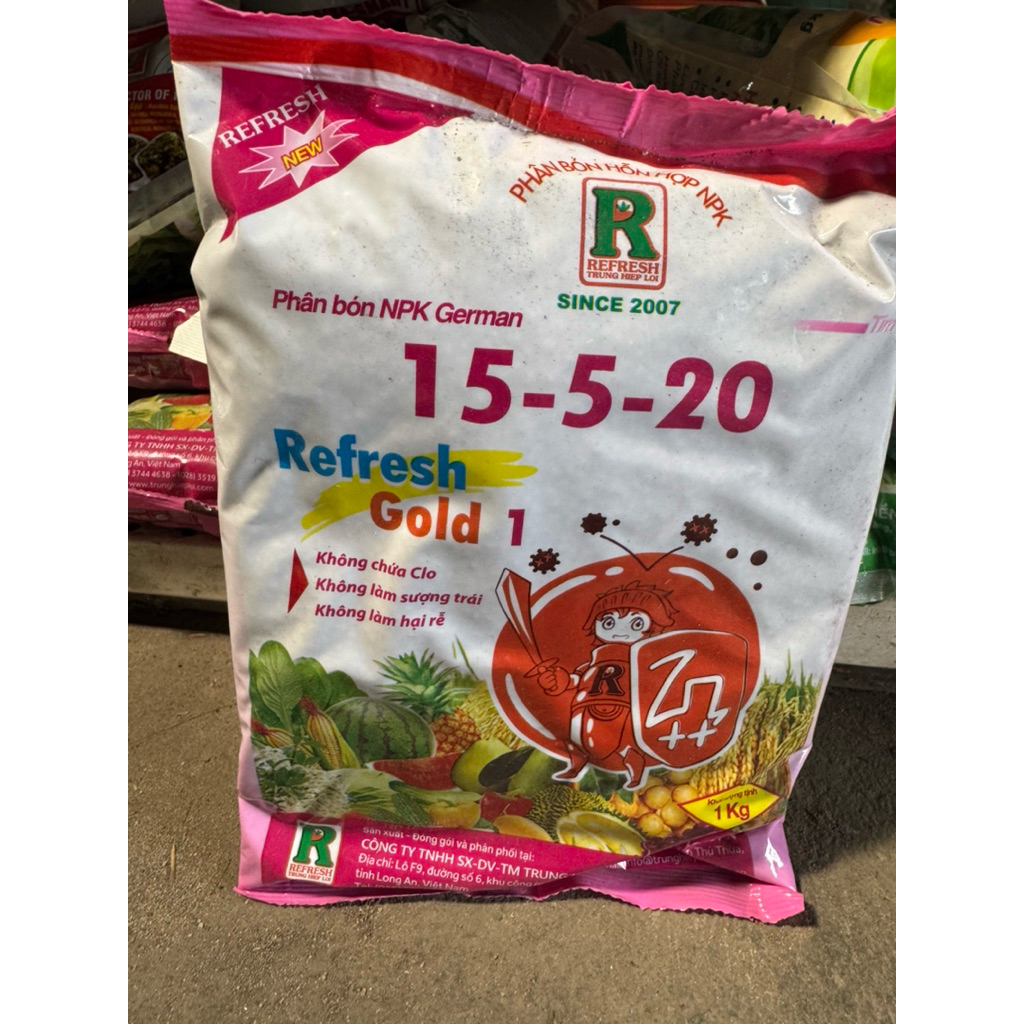 Phân bón 15-5-20 Refresh gói 1kg