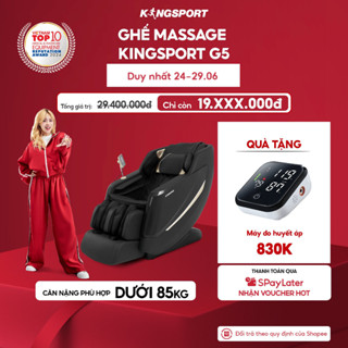 Ghế massage KINGSPORT Standard G5 BLACK cao cấp con lăn 3D với 8 bài tập, thiết kế hiện đại 2024, massage chuyên sâu