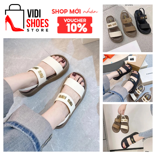 [Voucher 10% - Shop Mới] Dép Sandal Nữ Quai Min Min 5cm Dép Quai Ngang Phù Hợp Đi học Đi Làm Phong C
