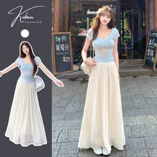 [KA27] Chân váy dài nàng thơ KOBAN, váy dáng dài xuông màu be trắng phong cách retro xếp ly nhẹ mặc đi làm đi chơi