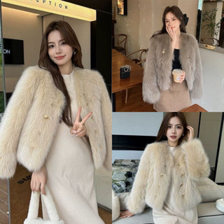 Áo khoác lông tiểu thư sang chảnh cá tính lót trần bông siêu ấm hàng QC