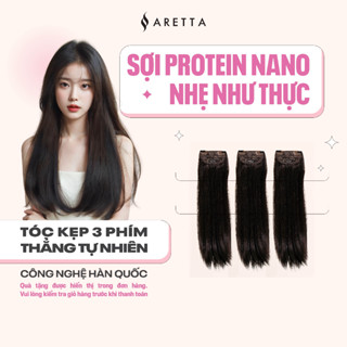 Set 3 Mảnh Tóc Giả Kẹp Phím Cao Cấp ARETTA Dáng Thẳng Tự Nhiên 45cm - 55 cm