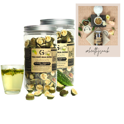 Combo 2 hũ Trà khổ qua rừng (mướp đắng rừng) GUfoods (mỗi hũ 150g) - Thanh lọc, Thư giãn tinh thần