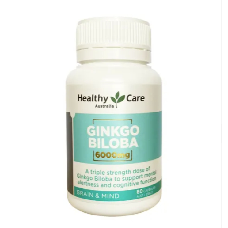 Viên uống bổ não Ginkgo 6000, Healthy Care Ginkgo Biloba 6000mg, lọ 60 viên ( 6K HC )