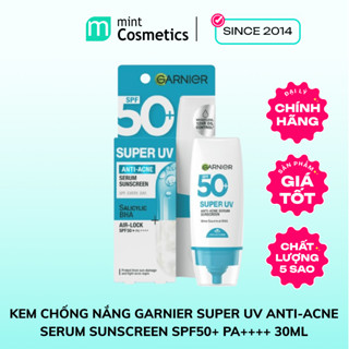 Kem Chống Nắng Garnier Super UV Anti-Acne Serum Sunscreen SPF50+ PA++++ 30ml