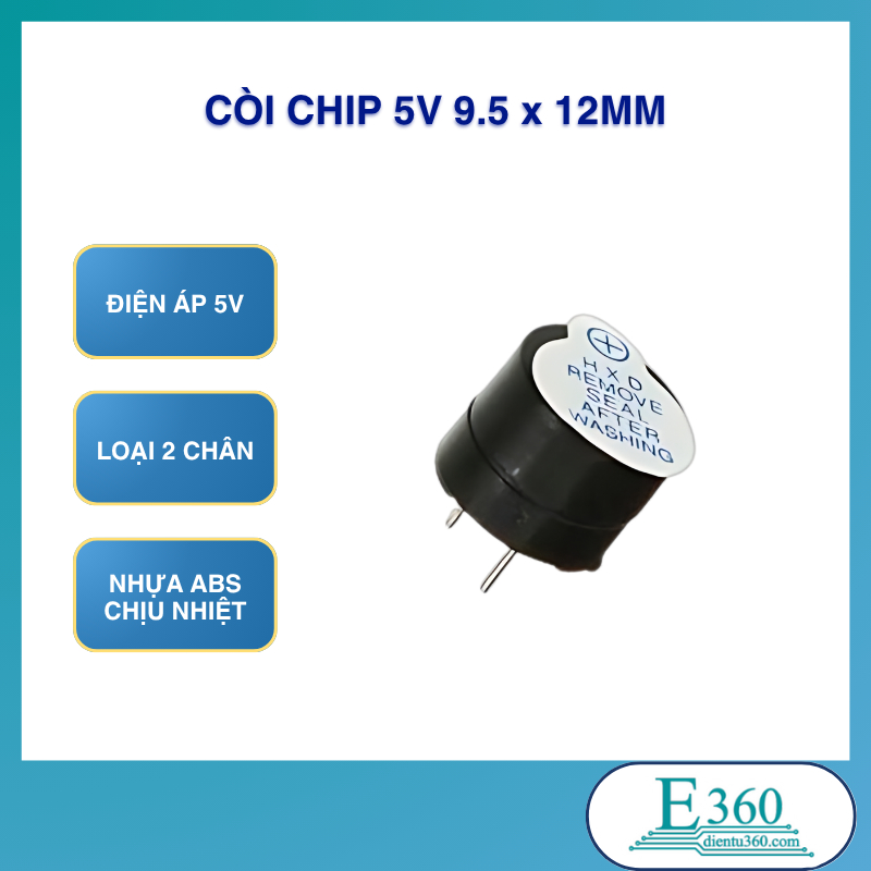 Còi Chip 5V 9.5x12mm (5Pcs)