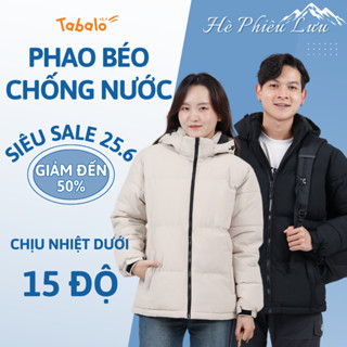 Áo Phao Nam Nữ Tabalo Retro Nuptse - Áo Phao Béo Đại Hàn Mùa Đông Có Mũ Tháo Rời, Áo Khoác Phao Cực Ấm