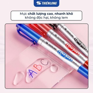 Bút Lông Dầu 2 Đầu Không Xoá Được Thiên Long PM-04 (Mực Xanh)